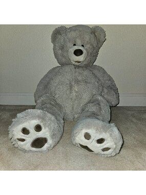 Hugfun Big Gray Teddy Bear Plush 19" Sitting 26" Long Stuffed Animal Toy Floppy